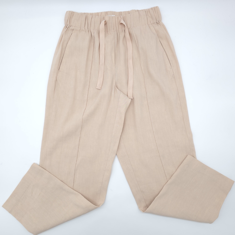 Women’s Drawstring Linen-Blend Pants - Beige